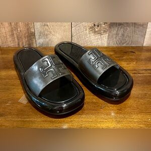 Tory Burch Bubble Jelly Slide Sandals Black 8